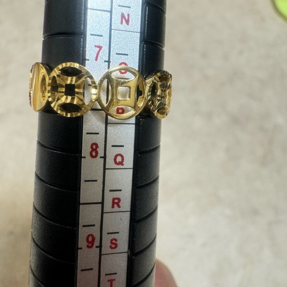 18K Pure Gold Money Catcher Ring / Size 7.5 - Picture 3 of 11